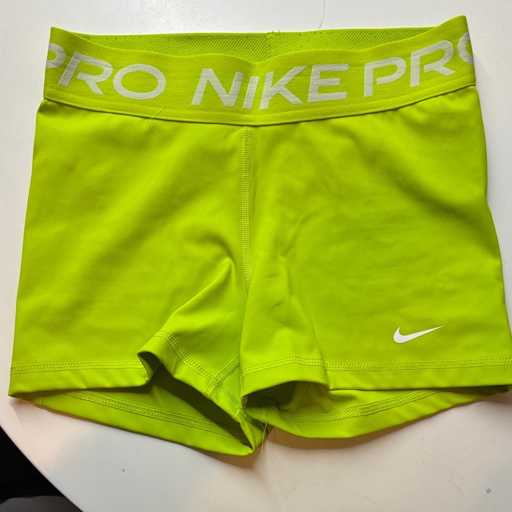 Nike Pro Lime Green Athletic Shorts